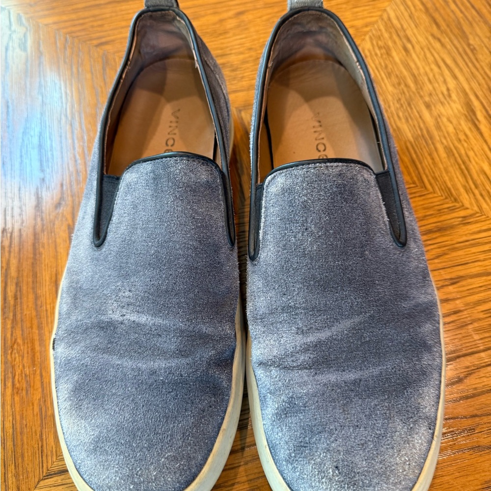 Vince Men's Gray Suede Slip-On Loafers